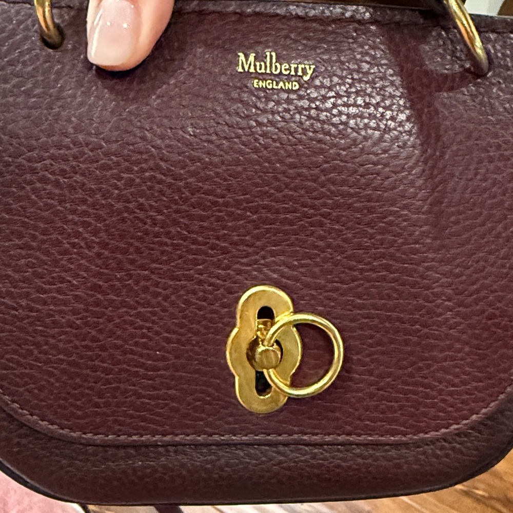 Mulberry MINI Amberley Satchel in Deep Red - Picture 3 of 7